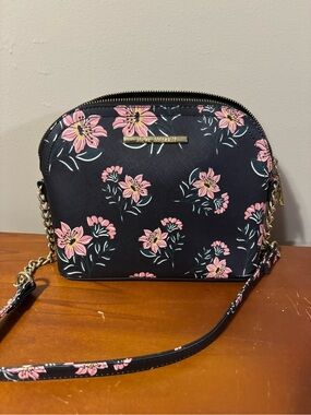 Steve Madden Black Crossbody Bag with Pink Floral Print